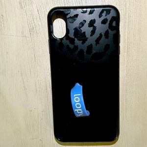 iPhone XS Max Black Leopard Loopy Case
